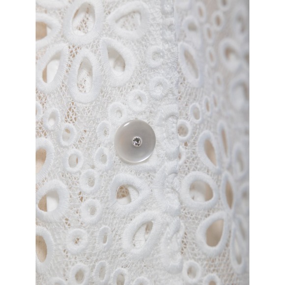 Women's White Eyelet Blazer Size L Summer Blazer Jacket Berek NWT - Picture 5 of 5